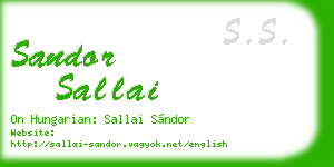 sandor sallai business card